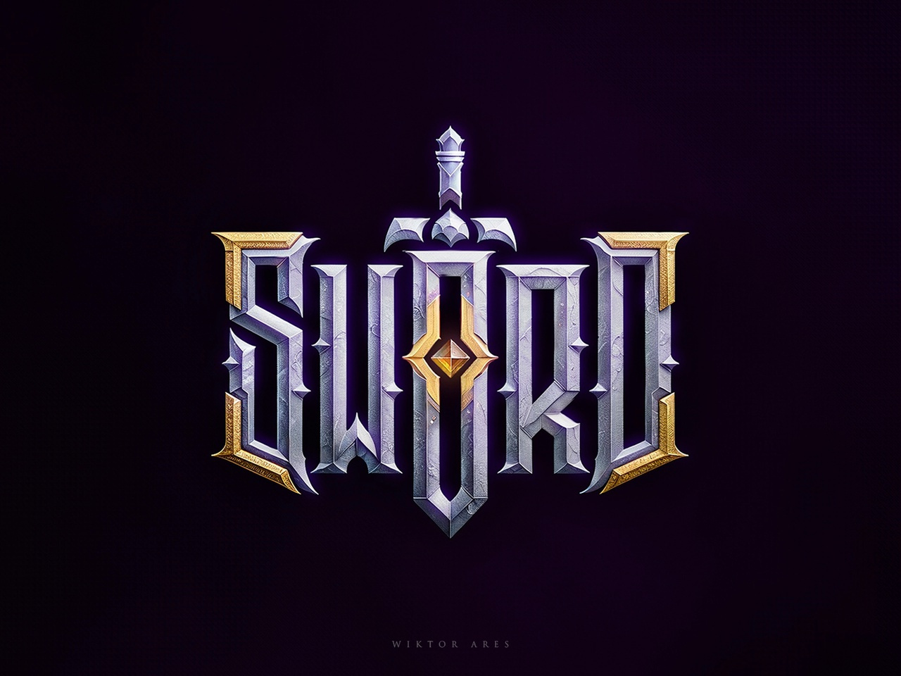 Sword 3d baldurs gate branding fantasy game game logo graphic design high style lettering logo logotype music sword typography warcraft