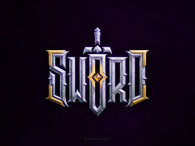 Sword 3d baldurs gate branding fantasy game game logo graphic design high style lettering logo logotype music sword typography warcraft