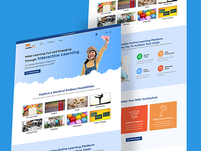 Modern E-Learning Platform - UI Design e learning e learning website elearning figma landing page modern design ui ux