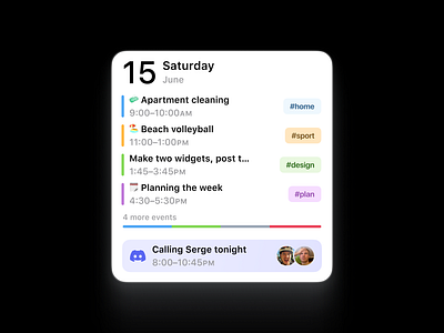 Calendar widget (upcoming events) calendar ui ux uxui widget widgets