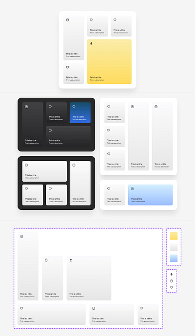 Bento Box Grid from Component Collector bento card component figma odw ui