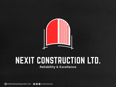 🚧NEXIT CONSTRUCTION LTD branding combination mark graphic design icon logo tothesteward vector