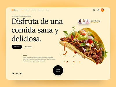 Food Website Design e commerce fast food fluttertop food and beverage food delivery food landing page food ui food web food website food website ui landing page restaurant restaurant landing page restaurant menu restaurant website tacos uiux webdesign website website design