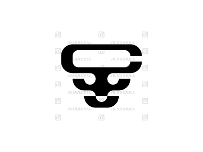 Letter C Bull Logo For Sale aggresif alphabet animal branding bull byson c design elegant flat graphic design head horn initial letter logo minimal modern strong vector