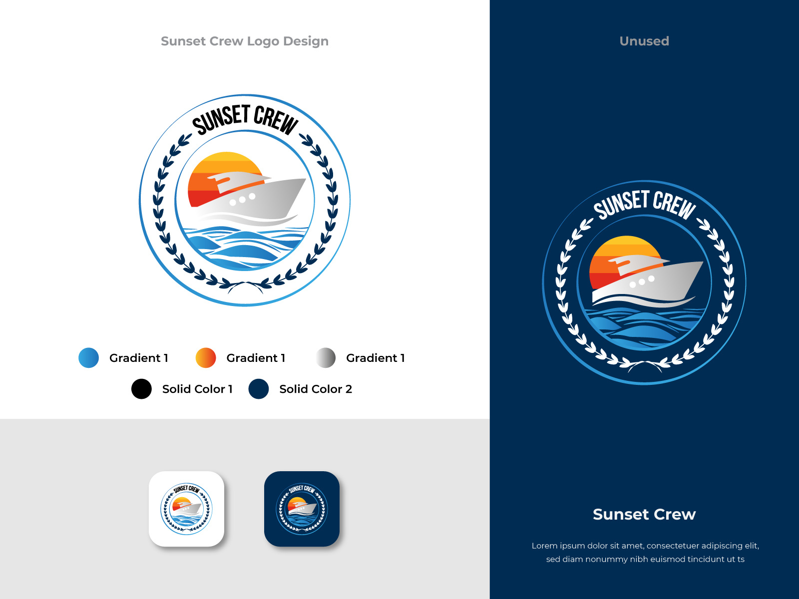 Sunset Crew Logo Design by Shahriar Nayem Suny on Dribbble