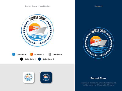 Sunset Crew Logo Design branding emblem logo design graphic design logo logo branding logo design shahriar nayem suny sunset crew logo suny graphic travel company logo