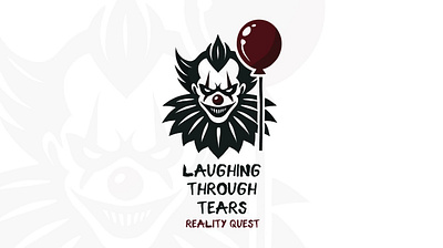 Scary logo for a reality quest with a clown clown logo illustration logo logo design logotype logotype design mascot quest logo scary logo