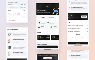 Elite Fixed Deposit branding faqs fintech fintech app fixed deposot product design return calculator ui ux