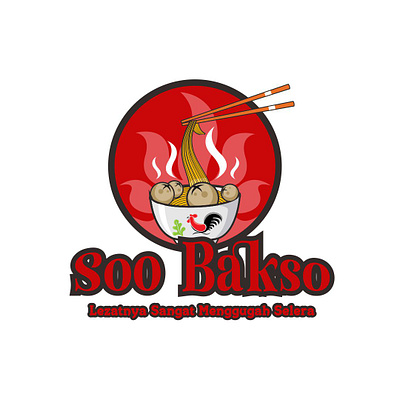 Soo Bakso Logo Design illustration.