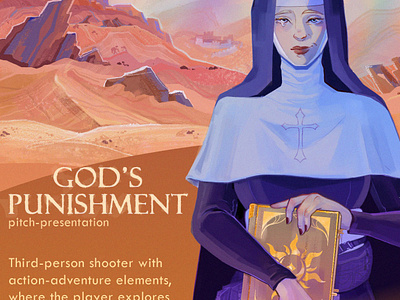 "God's Punishment" pitch-presentation 2d character design gamedev illustration presentation