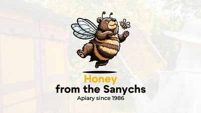 Logo for honey production and apiaries bear logo design honey logo illustration logo logo design logotype logotype design mascot logo