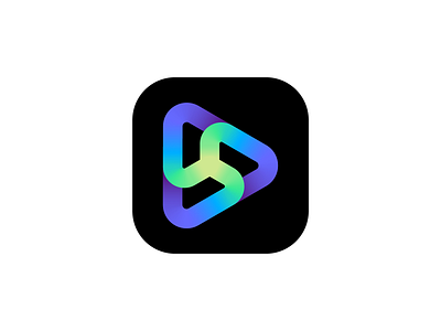 Play App Icon 3d abstract agency branding cyber for sale unused buy futuristic glow gradient graphic design logo media mihai dolganiuc design modern neon play shineo studio