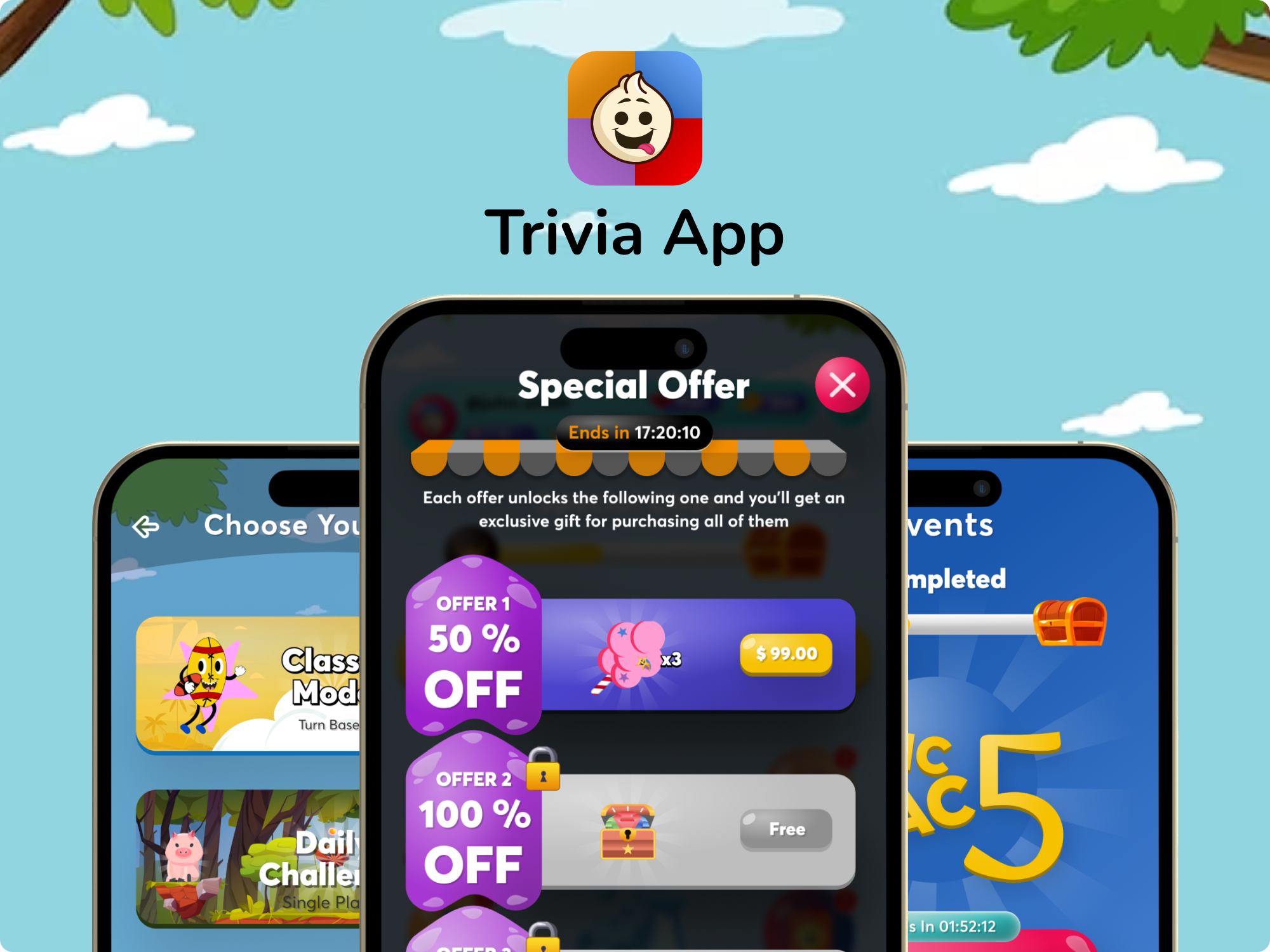 Trivia App UI Design 3d app app uiux design figma game app logo ui