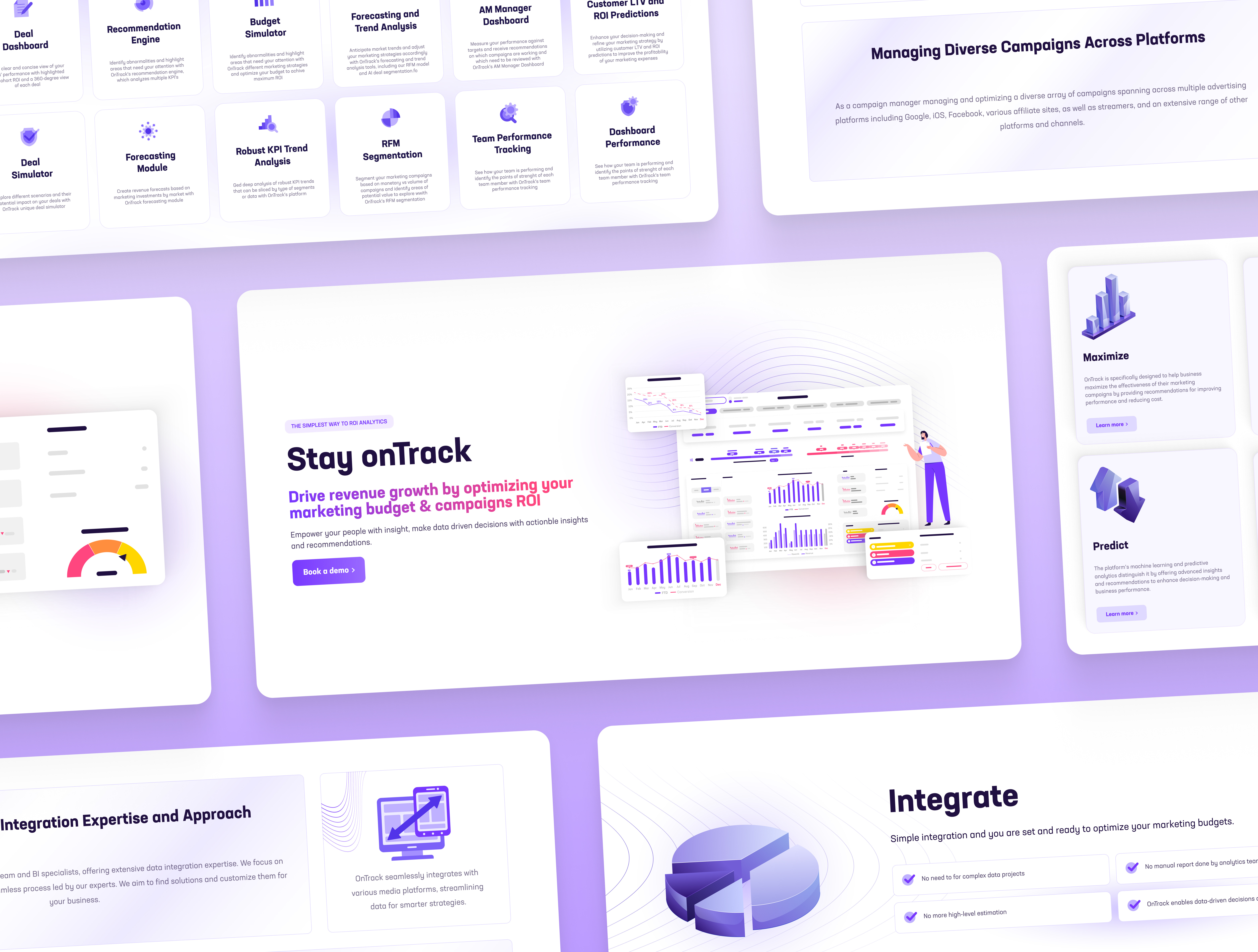 Go Ontrack - Boost revenue by optimizing ad spending budgets dashboard marketing mobile design product product design profits responsive roi analytics ui ux web design