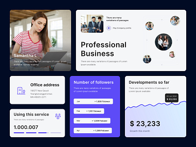 UI Elements For Business agancy branding business card chart charts clean data design element landing page layout pastel profesional stats supitar ui ui kit ux website