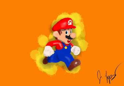 Desk Mario artwork blue design desk drawing graphic design illustration ipad mario nintendo painting red sketchbook toy video game