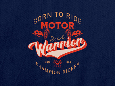 Road warrior branding illustration logo product design t shirt design typography vector