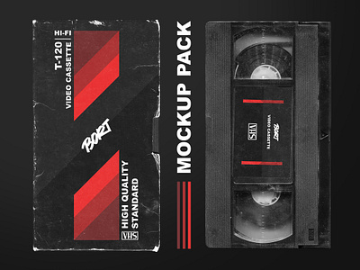 OLD VHS video cassette mockup pack
