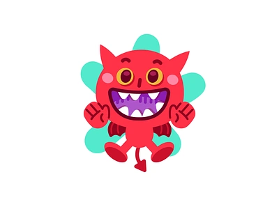 Cute Little Devil branding cartoon character demon devil digital emoji emoticon flat funny happy hell icon illustration logo mascot minster red smile vector