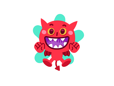 Cute Little Devil branding cartoon character demon devil digital emoji emoticon flat funny happy hell icon illustration logo mascot minster red smile vector