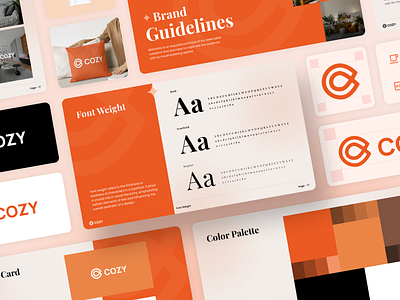 Cozy - Brand Guidelines - Font Weight agency agensip brand deck brand guide brandbook branding guideline home interior identity logo logo guideline logo mark manual marketing style guide template visual identity