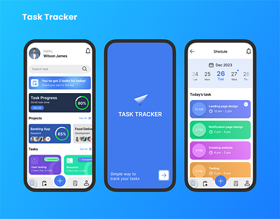 Task tracker App design figma logo mobileapp prototyping tasktrackerapp ui uiux userexperience userinterface wireframe workflow