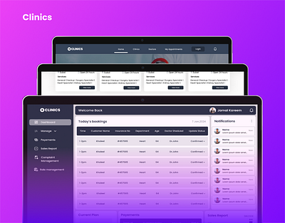 Hospital appointment booking System clinics dashboard design doctorbooking figma health hospitalappointmentbooking hospitalbooking prototyping ui userexperience userinterface ux webapp website wireframing