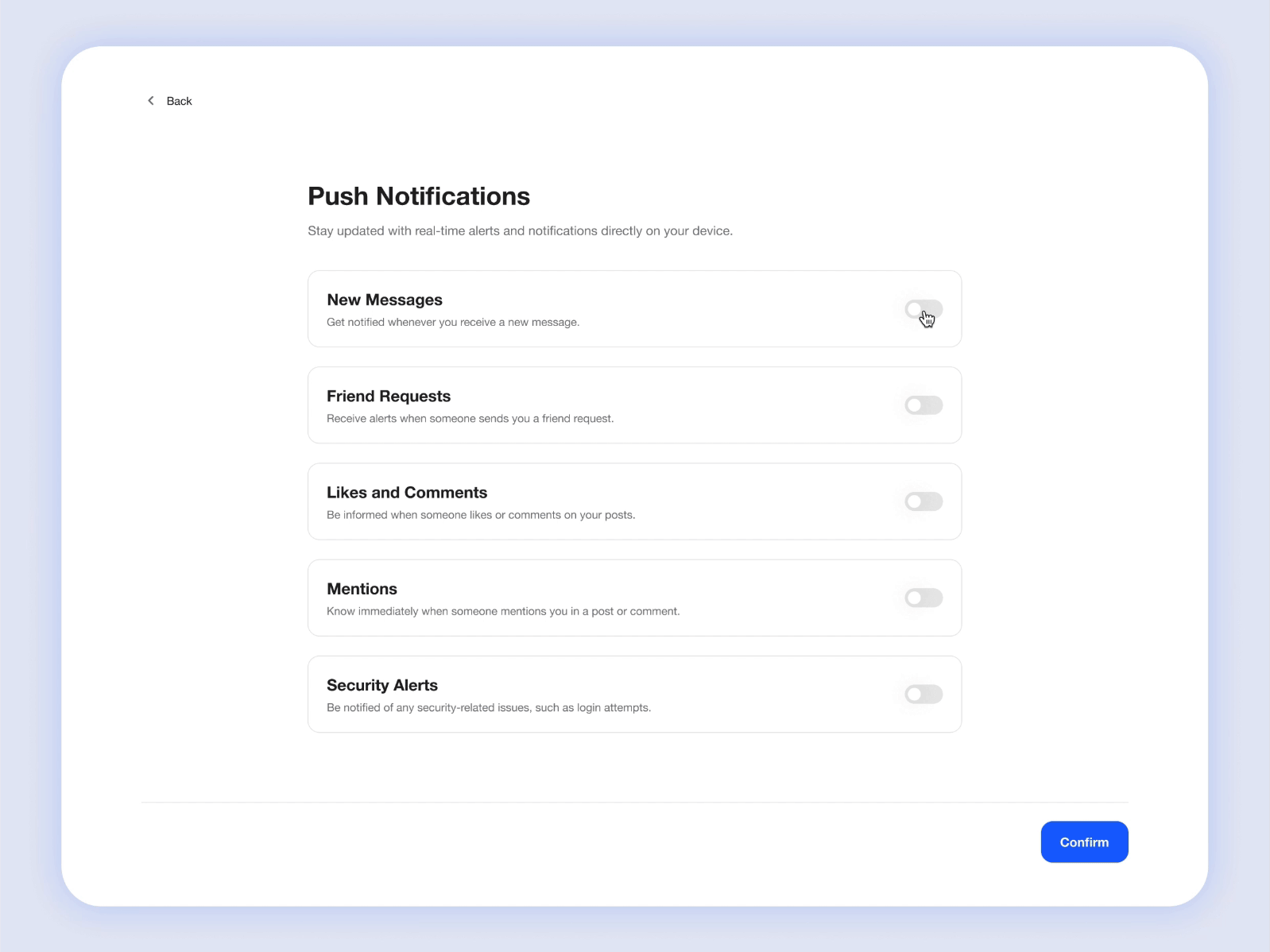 #DailyUI Day 15: On/Off Switch app dailyui day15onoff switch design design challenge interface mobile notification onoff onoff switch settings switch toggle ui uidesgin user userinterface ux uxdesign web