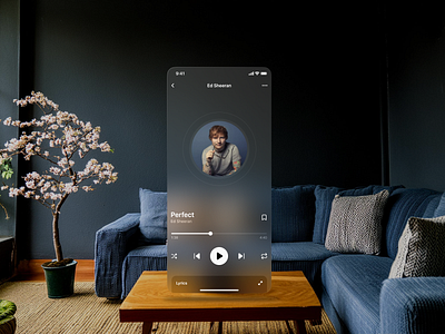 Music App in Glass morphism design glass glass morphism music pattern play music ui ui pattern visionos