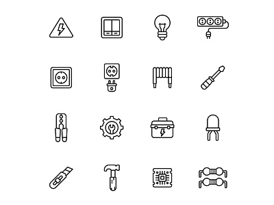 48 Electrician Tools Icons electrician electrician icon electrician tools free icon free vector freebie icon design icon download illustrator vector design vector download vector icon