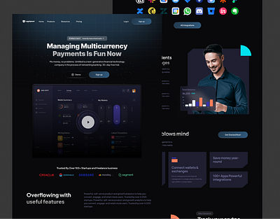 Fintech Product Website Design bitcoin crypto currency app currency finance fintech fintech product design money uiux web design website