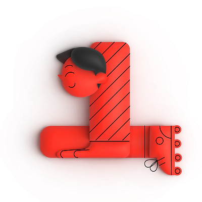 36 days of type - 1 36daysoftype 3d character design font graphic design illustration motion graphics type typography