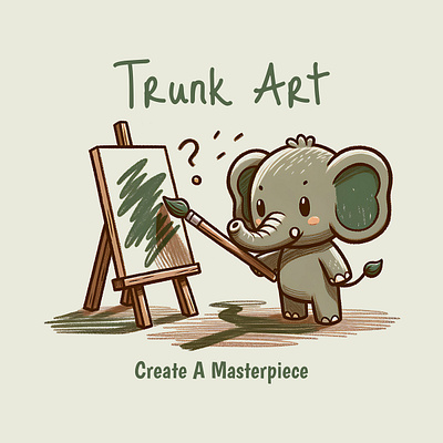 Trunk Art art cartoon cute design elephant funny kittl print on demand printondemand t shirt t shirt design trunk art tshirtdesign