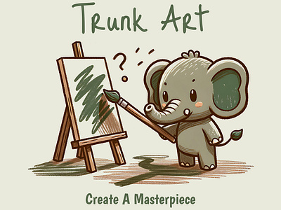 Trunk Art art cartoon cute design elephant funny kittl print on demand printondemand t shirt t shirt design trunk art tshirtdesign