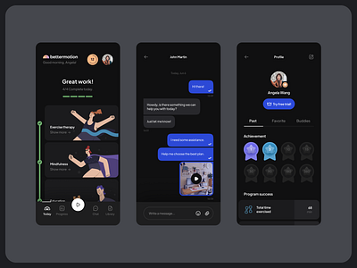 Bettermotion → Some states ✨ app clean colors design minimal mobile ui