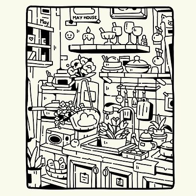May's Kitchen 2d illustration