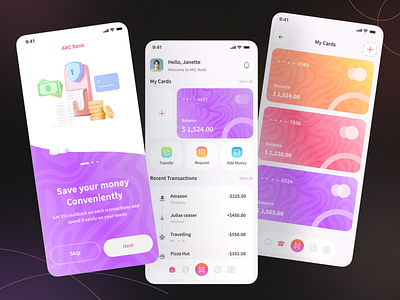 Mobile Banking App application bank app banking app cards ewallet finance app financial app fintech free ui kit mobile app mobile banking app mobile ui problem solving transaction ui ui kit ui ux design ux wallet app