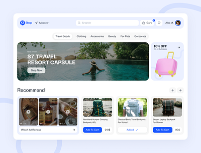 S7 Shop – Redesign Concept e commerce product design shop travel ui ux web design
