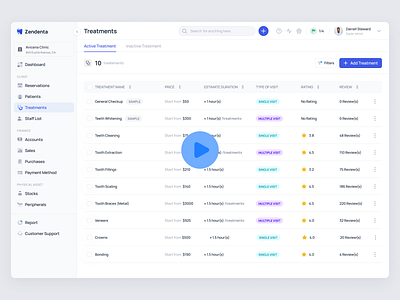 Zendenta - Add Treatment Case Study add treatment animation app dental clinic design interaction health care product design saas setup component setup multiple visit ui ux web app web design