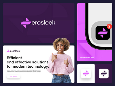 Erosleek brand identity branding design effective efficient graphic design icon illustration logo logo design modern solutions tech technology