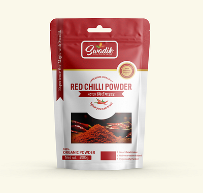 Red Chilli Powder Pouch Design box design branding fmcg product food packaging graphic design indian spices label design logo design mockup packaging pouch design pouch packaging red chilli red chilli powder spices packaging spices powder