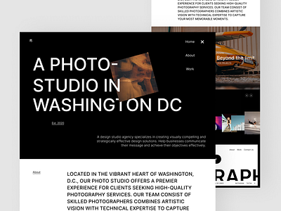PhotoStudio - An answer of wild design agency photography professional studio ui unique web web design