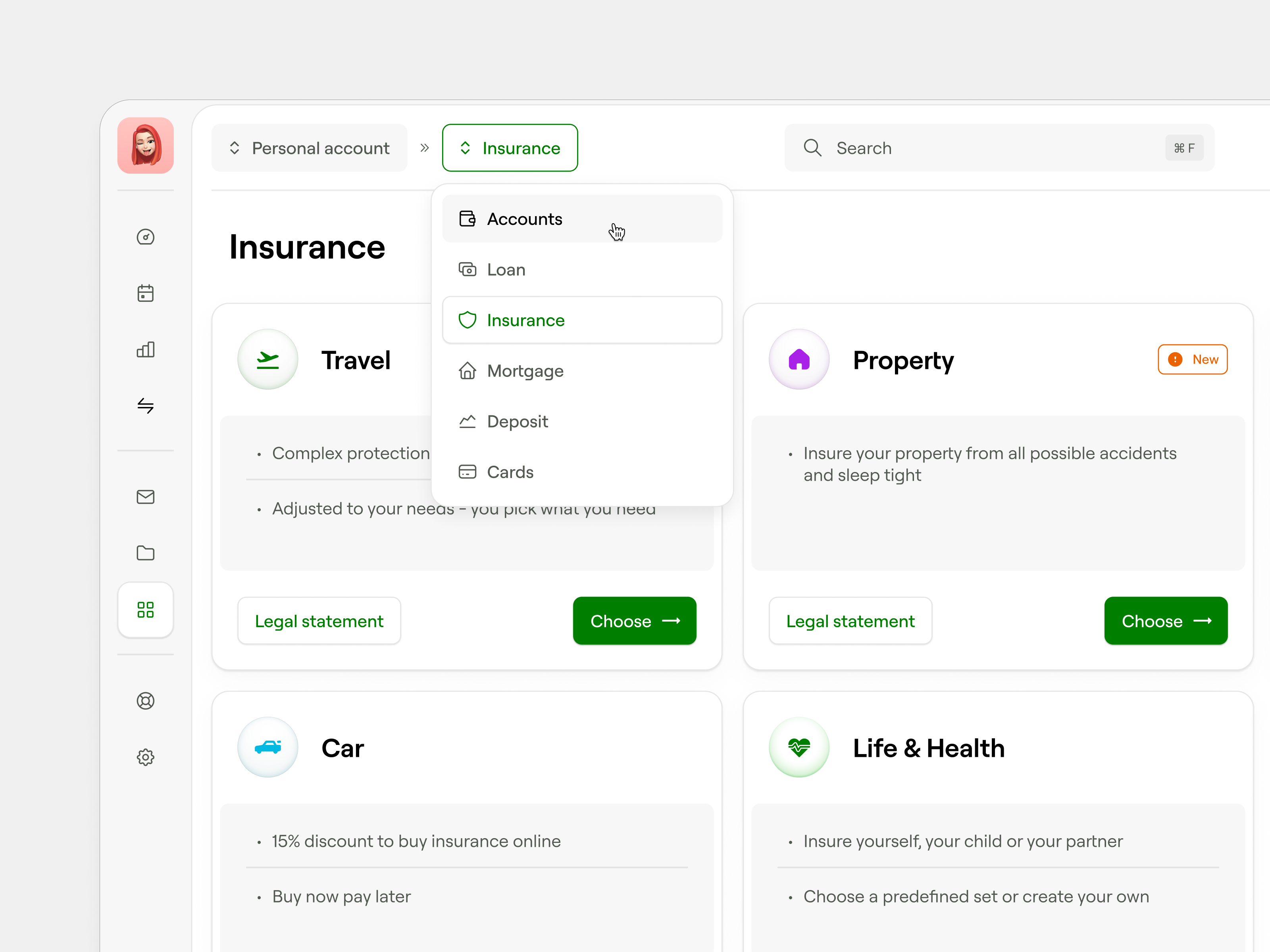 Example of Desktop Banking: Products