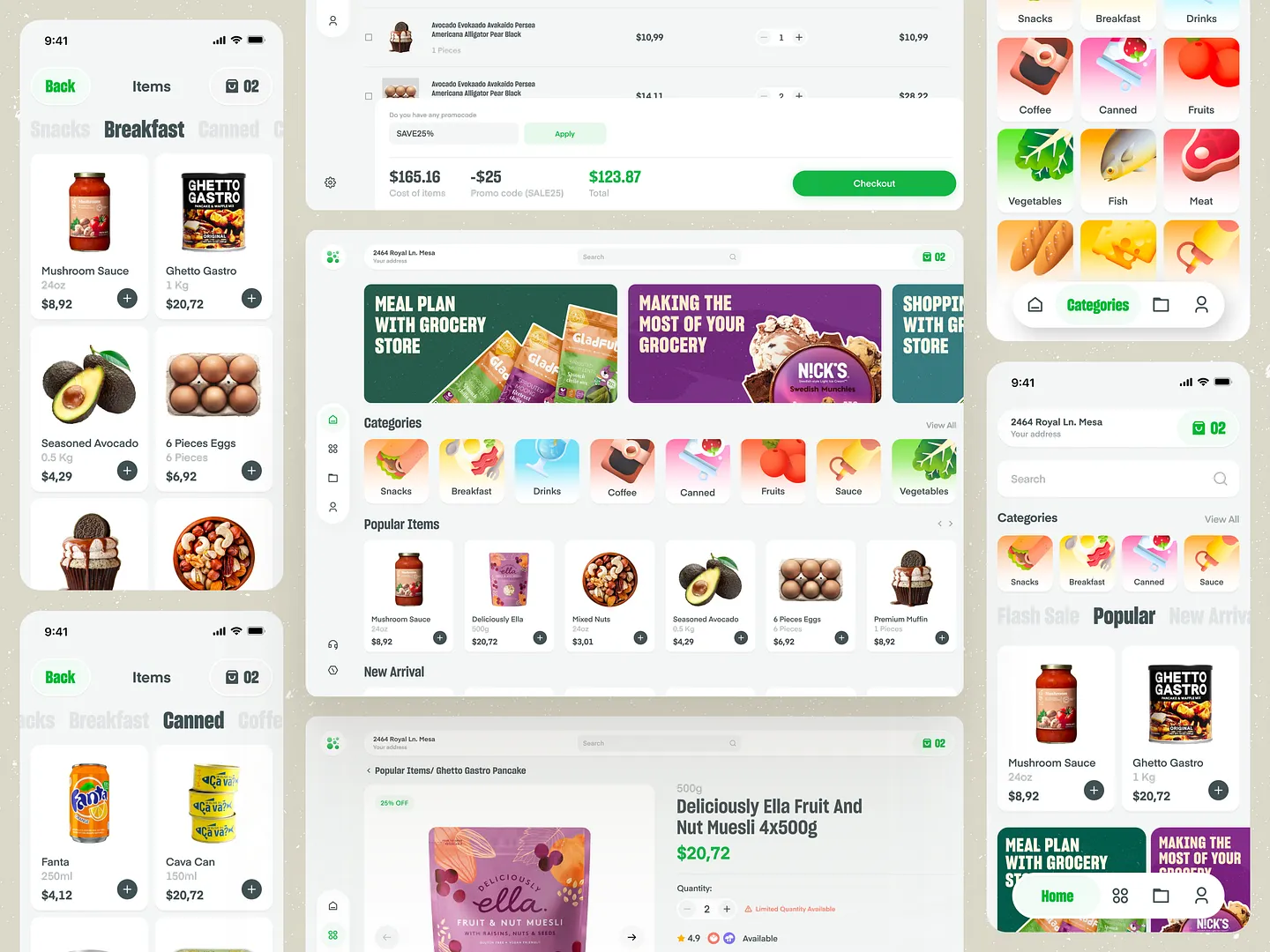 Modern Grocery Website Design: User-Friendly Interface and Vibrant Visuals