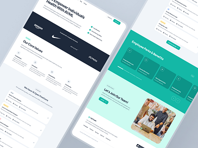 nightingale: AI Medical & E-Pharmacy | Careers Page UIUX Website about us about us page careers careers page green healthcare healthcare website job card ui job list ui job listing ui job opening ui medical medical website minimal modern pharmacy teal team page ui kit virtual care