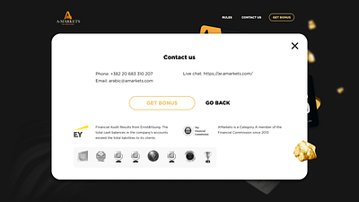 Amarkets landing page contact us design landing page sales ui ux webdesign