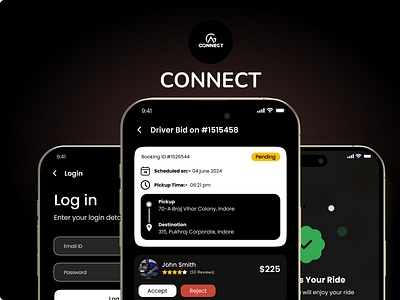 Connect App (Ride Hailing) app uiux design figma illustration ride hailing ui ux