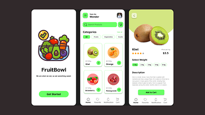 Fruit UI 3d animation app branding dailyui design graphic design illustration logo motion graphics ui ux vector