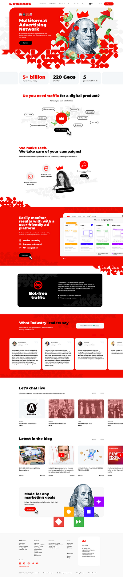 RichAds landing page design landing page sales ui ux webdesign