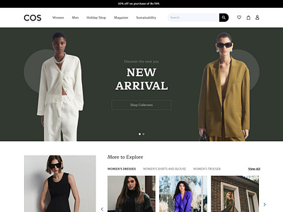 COS- Fashion E-Commerce Luxury Clothing Landing Page branding design graphic design ui ux